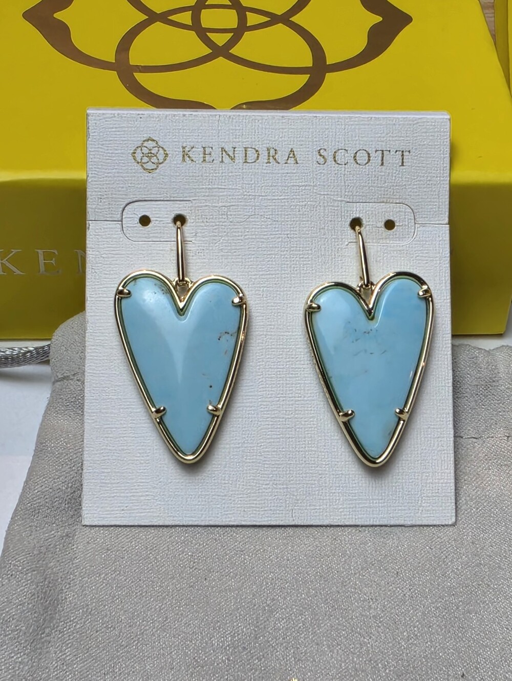 Kendra Scott Ansley Drop Earring in Light Blue Turquoise Magnesite New - Picture 4 of 8